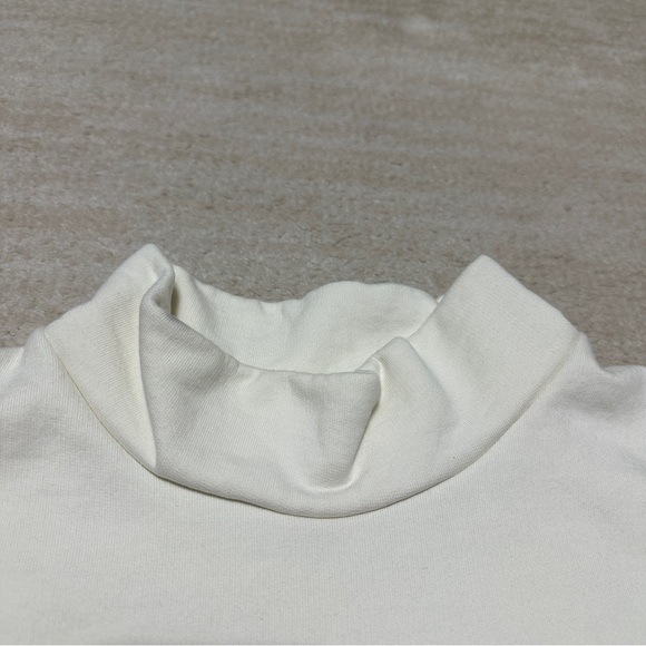 Pangaia Sand Beige Mock Neck Long Sleeve Sweatshirt Size Large Cotton - Picture 4 of 12